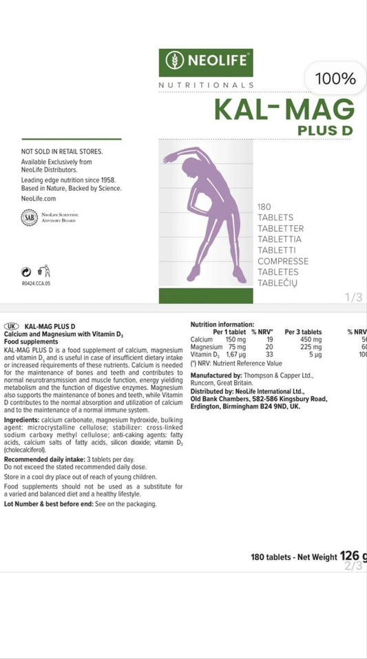 Neolife Kal-Mag Plus D, Mineral food supplement